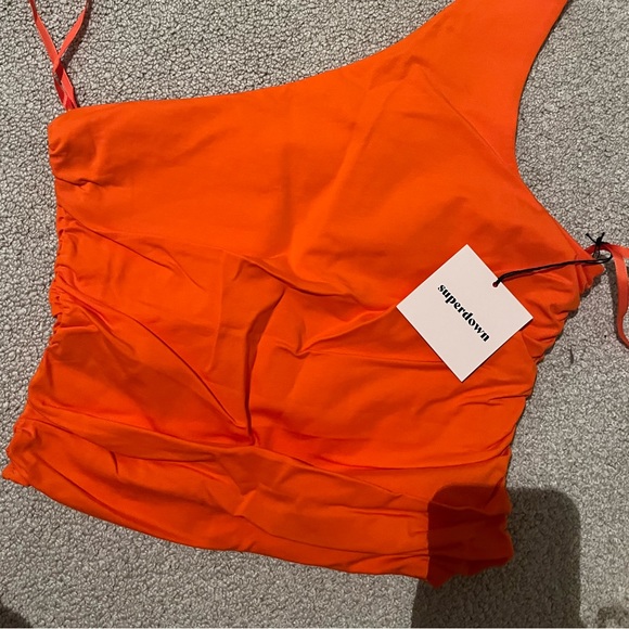 NWOT Revolve one shoulder orange tank - Picture 2 of 3